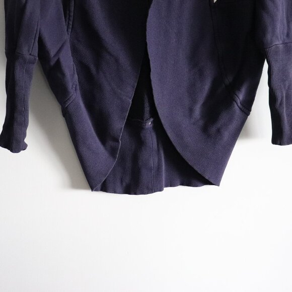 Wilfred Cocoon Open Front S Purple Raglan Long Sleeve Collared Sweater Cardigan - Picture 9 of 11